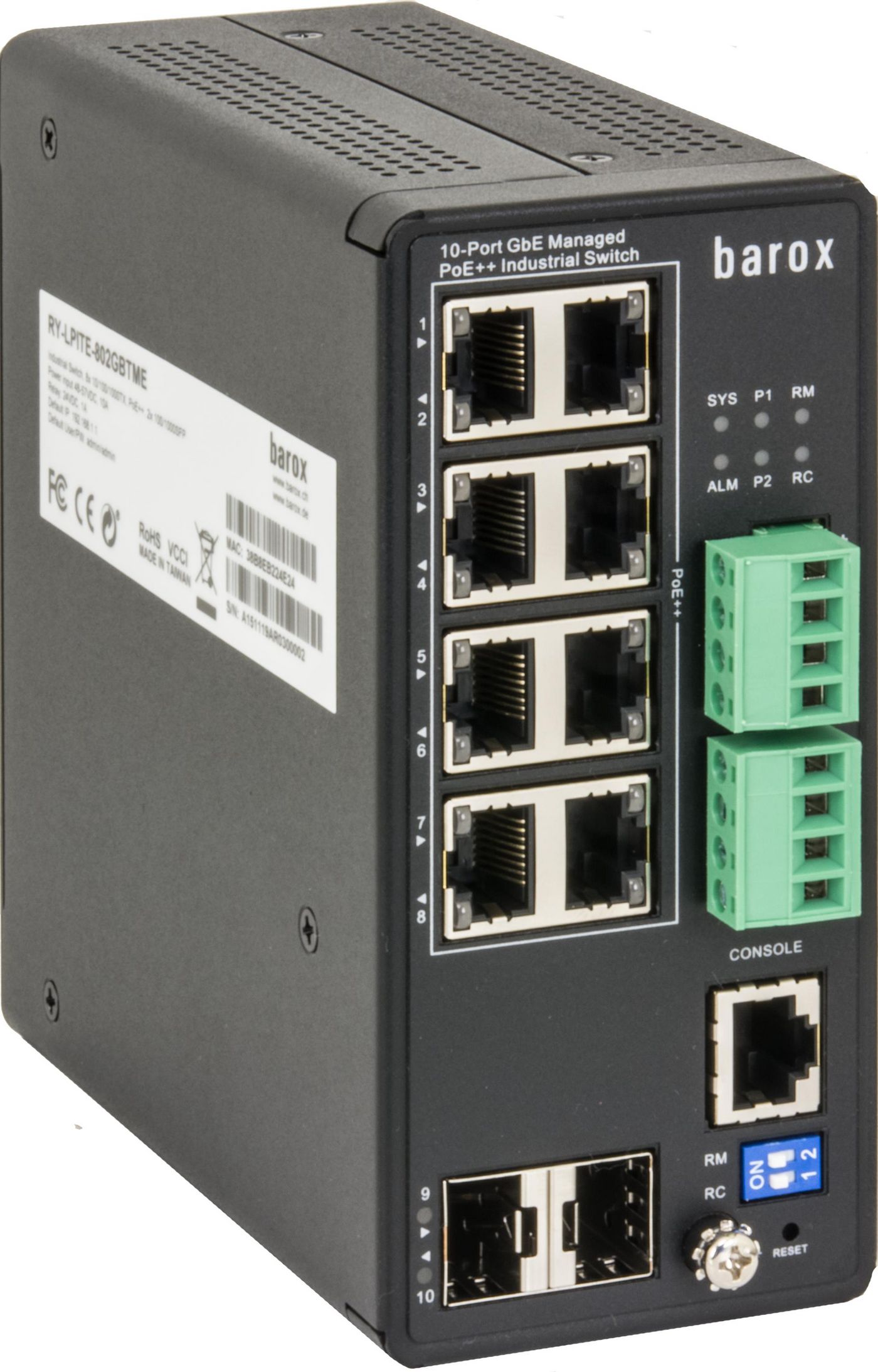 Switch for DIN rail, 1GBit/s, 