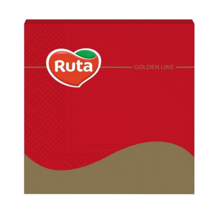 Серветки 33х33, 20 арк, 3 шари, червоні Ruta (58769090)