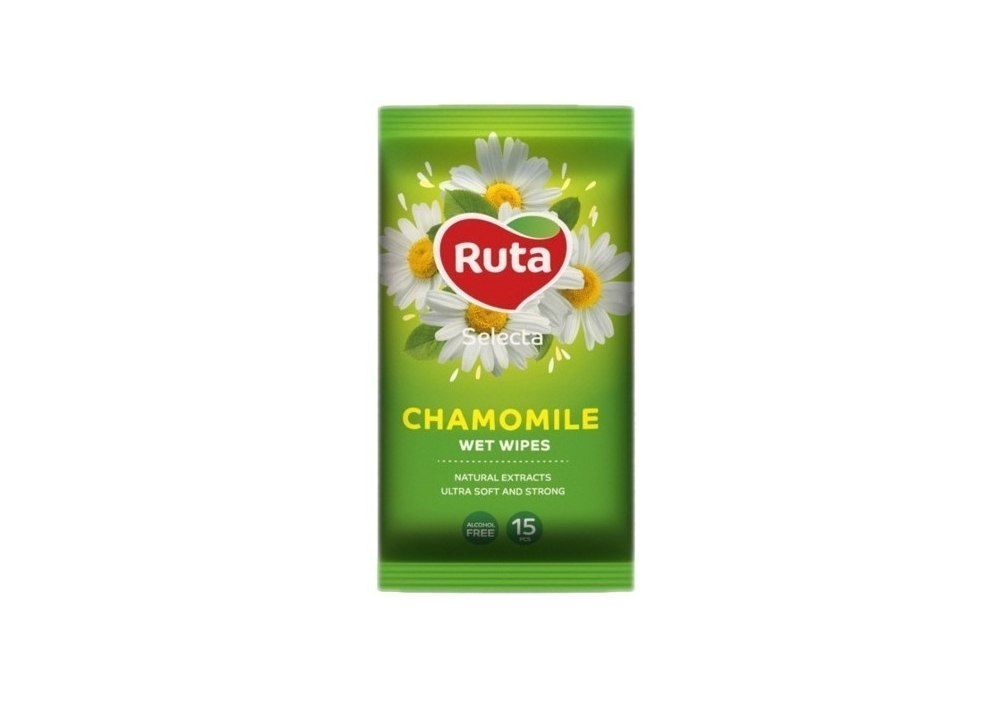 Серветки вологі Chamomile 15 шт Ruta Selecta (58770341)