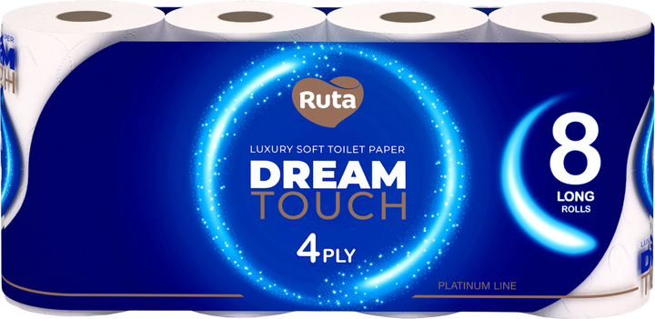 Папір туалетний Dream touch 8 рулони, 4 шари, білий Ruta (58771191)
