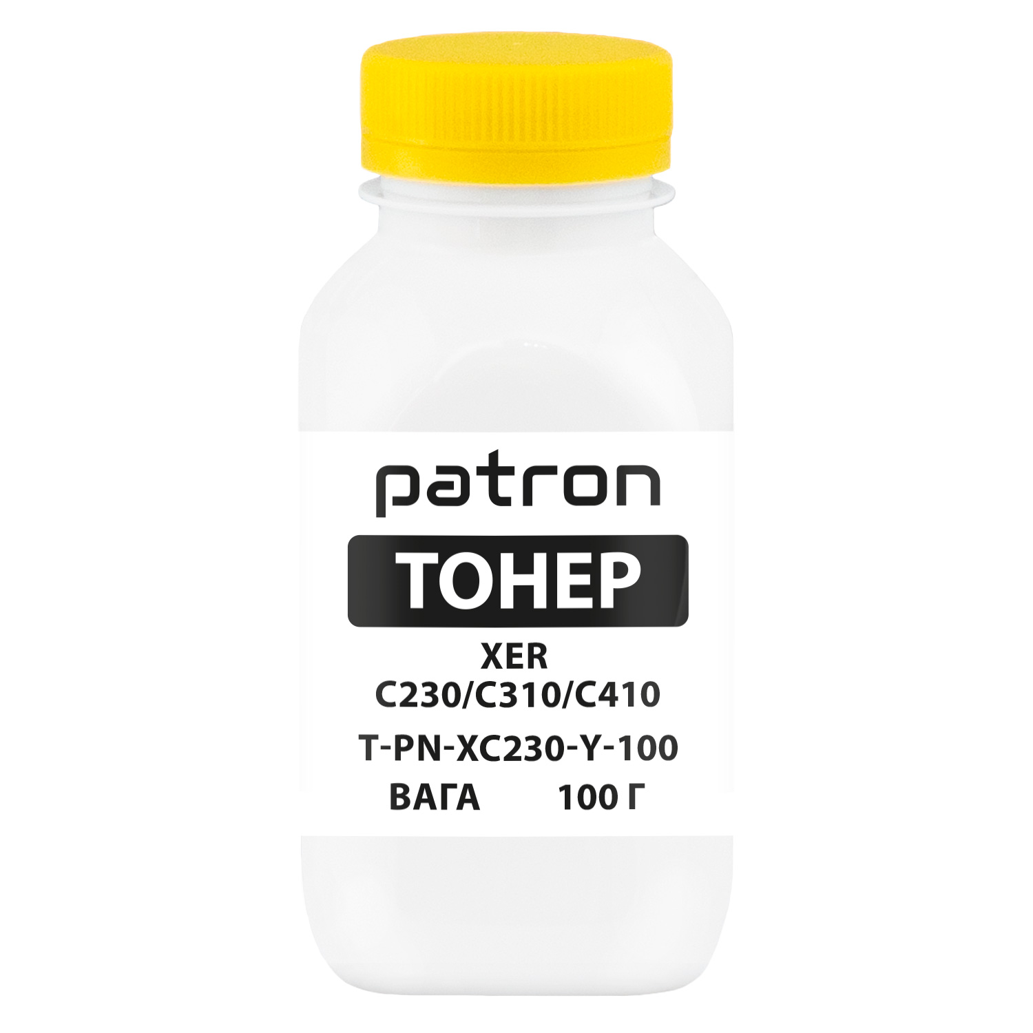 Тонер XER C230/C310/C410 флакон, 100 г, жовтий Patron (PN-XC230-Y-100)