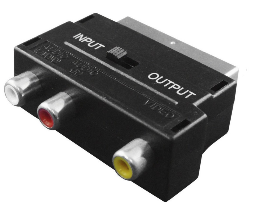 Перехідник SCART M --> RCAx3 F, AV з перемикачем