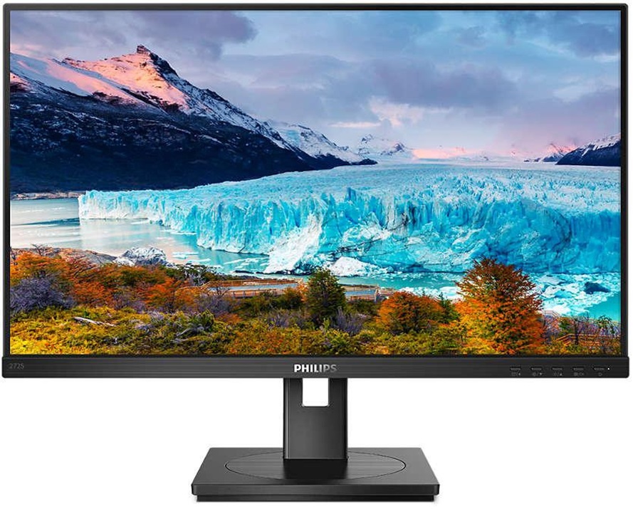 TFT 27" Philips 272S1AE, IPS, 75Hz, VGA, DVI-D, DP, HDMI, HAS, Pivot, колонки, чорний