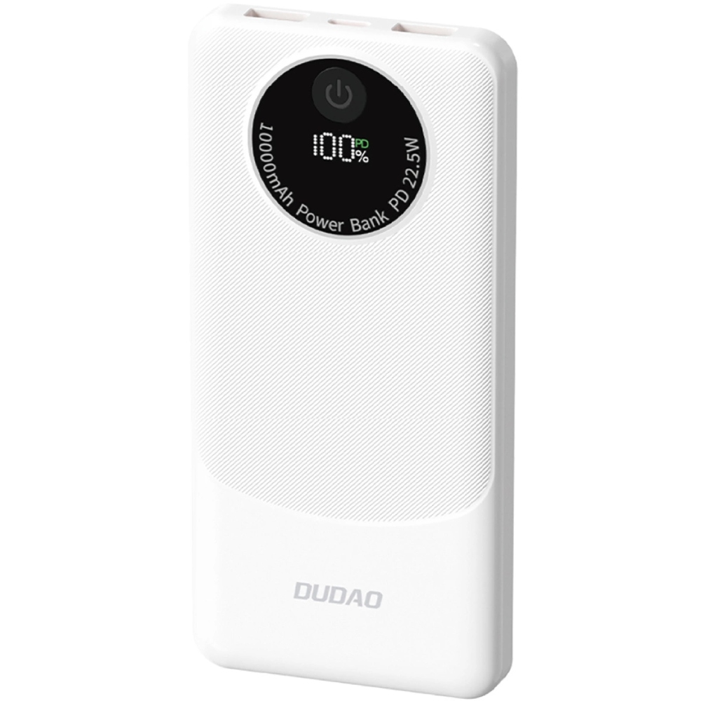 УМБ Dudao 10000mAh K12 22,5W PD,QC 2xUSB-A,USB-C In/Out White
