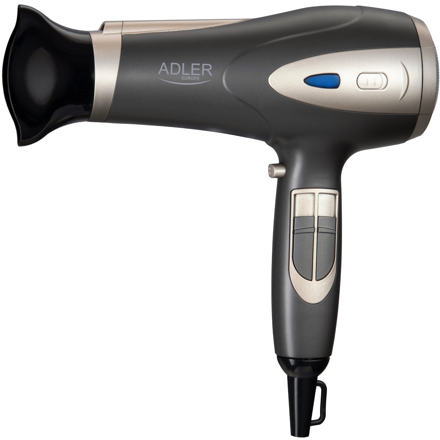 Фен Adler AD 2248 grey champane 2200Вт/ 2 швидкості/ хол.обдув/ темп.режимів-3/ іонізація/ дифузор
