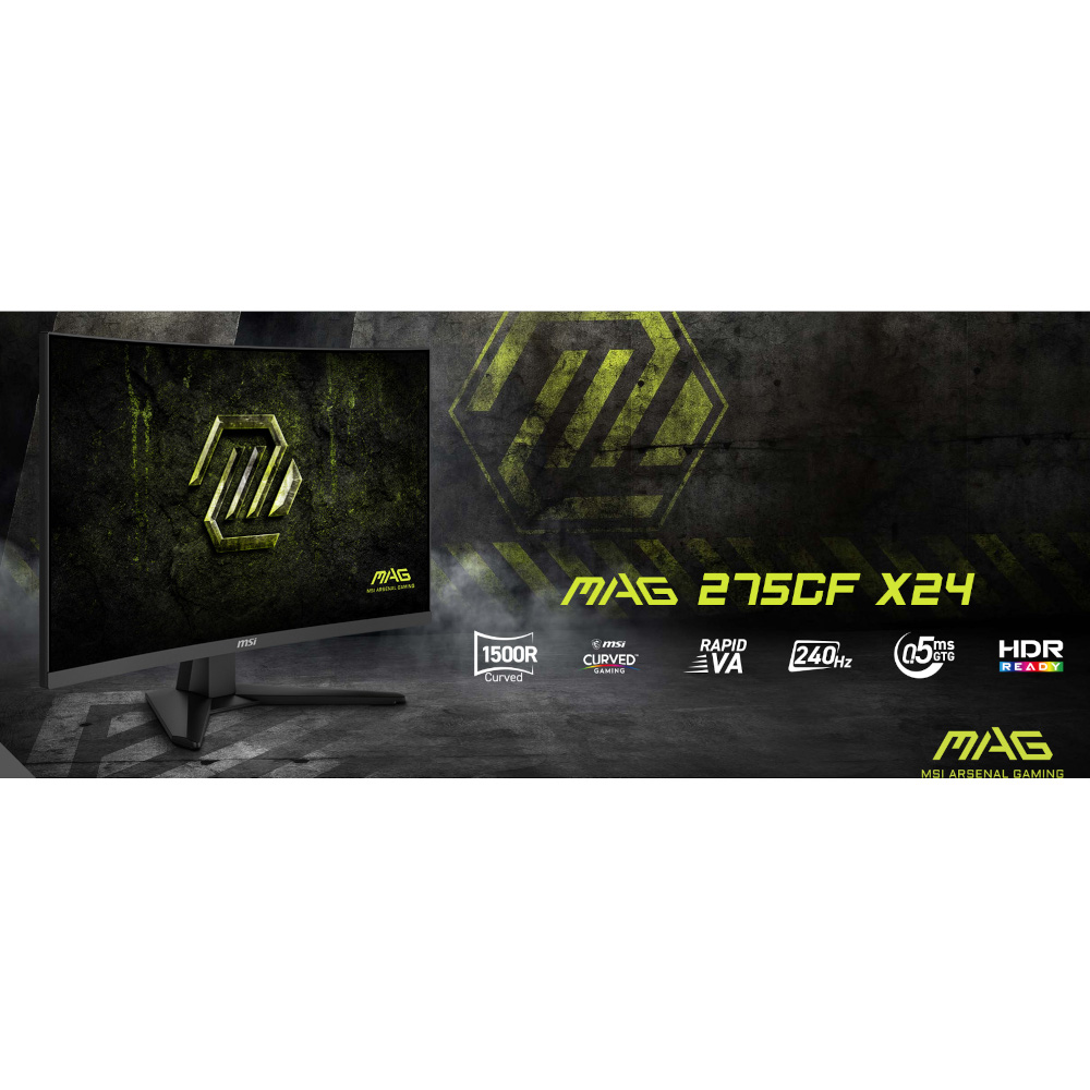 Монітор VA 27" FHD (1920 x 1080) Curved 1500R 0.5m s 240Hz 178/178 2*HDMI/DP  MAG 275CF X24