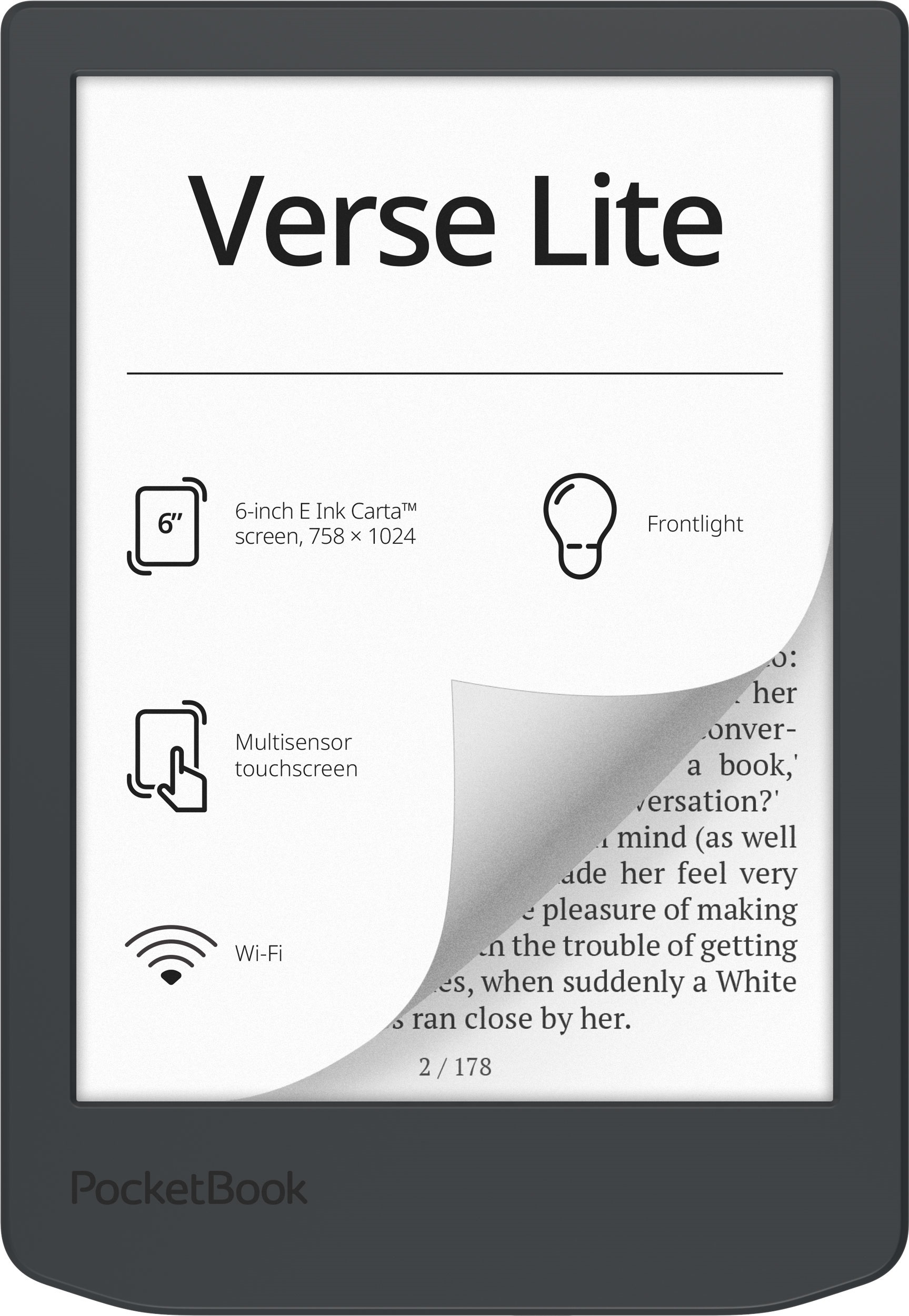 Електронна книжка PocketBook  Verse  Lite (PB619), Midnight Grey