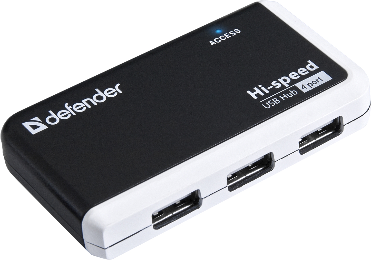Хаб USB 2.0 -> 4xUSB 2.0 passive, Black-White Defender