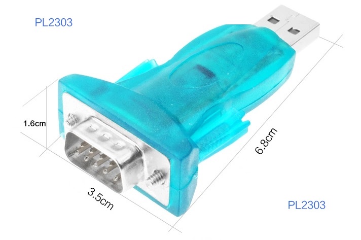 Перехідник USB 2.0 Type-A --> COM (RS232) 9pin, Chipset PL-2303, синій