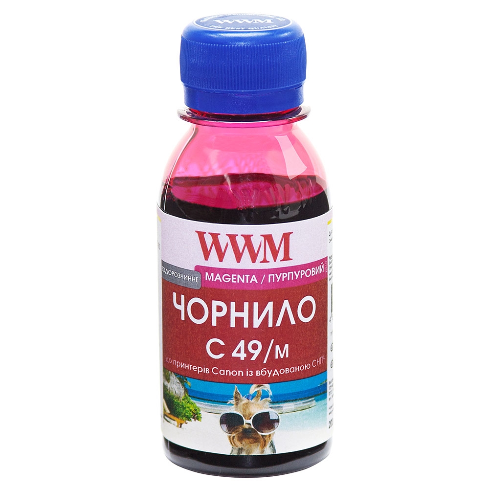 Чернила WWM GI-490M для Canon Pixma G1400/2400/3400 100г Magenta Водорастворимые (C49/M-2)