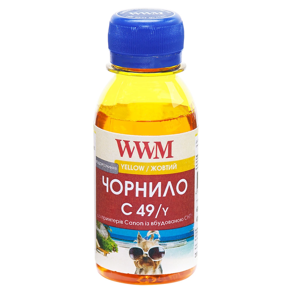 Чернило WWM GI-490Y для Canon Pixma G1400/2400/3400 100г Yellow Водорастворимые (C49/Y-2)
