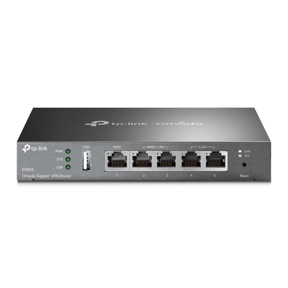 Мультисервісний маршрутизатор TP-Link ER605 1xGE LAN 1xGE WAN 3xGE LAN VPN Omada