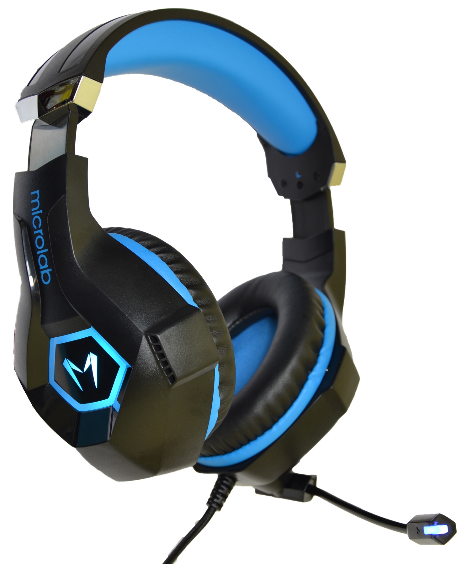 Гарнітура Microlab G7, 3,5мм+USB, Black-Blue