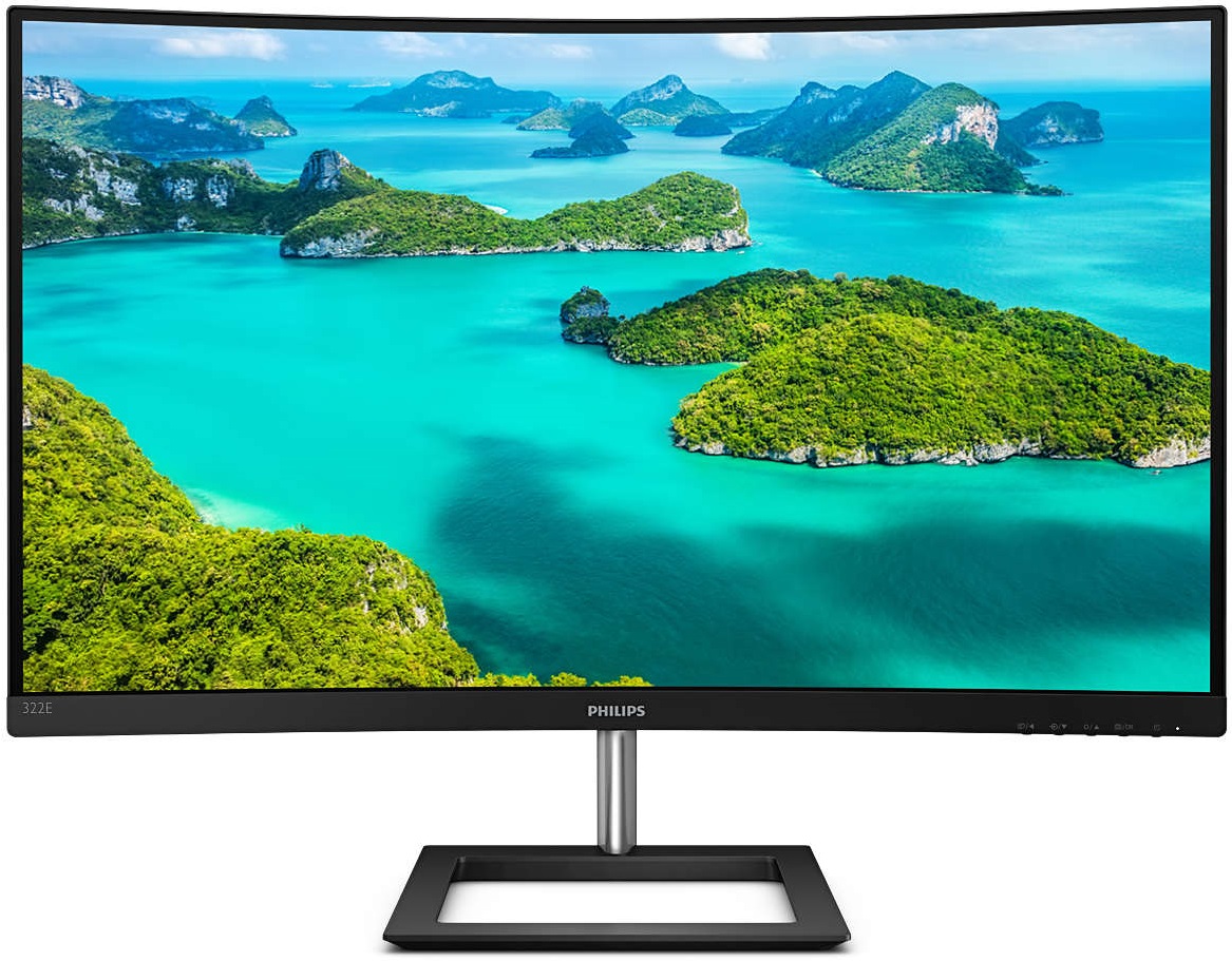 TFT 31.5" Philips 322E1C, VA, вигнутий, VGA, HDMI, DP, чорний з сріблястим