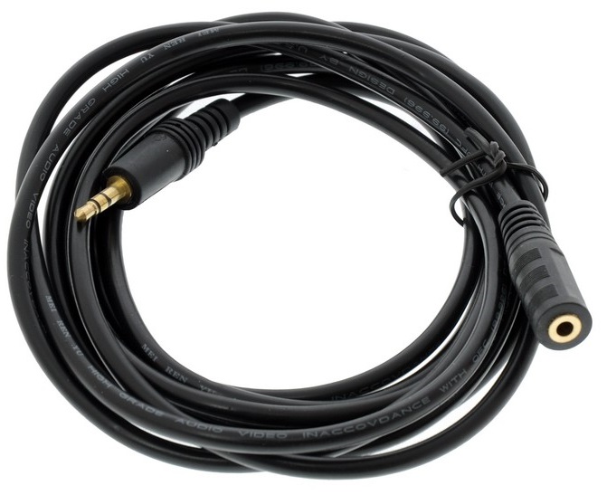 Кабель AUX Audio TRS M/F 3.0м чорний