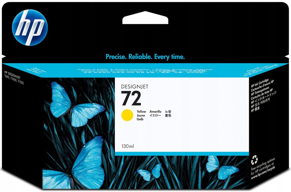 Картридж HP C9373A No.72 DJ T610/T1100 yellow, 130  ml