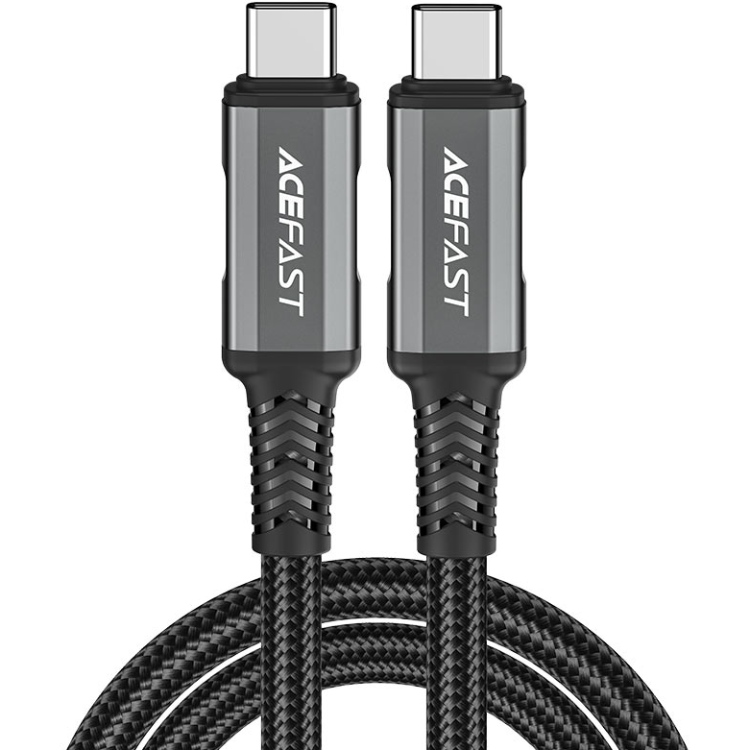 Кабель USB 4.0 Type-C M-M, 1 м 240W, Thunderbolt 3/4 compatible, C1-09 Black-grey Acefast