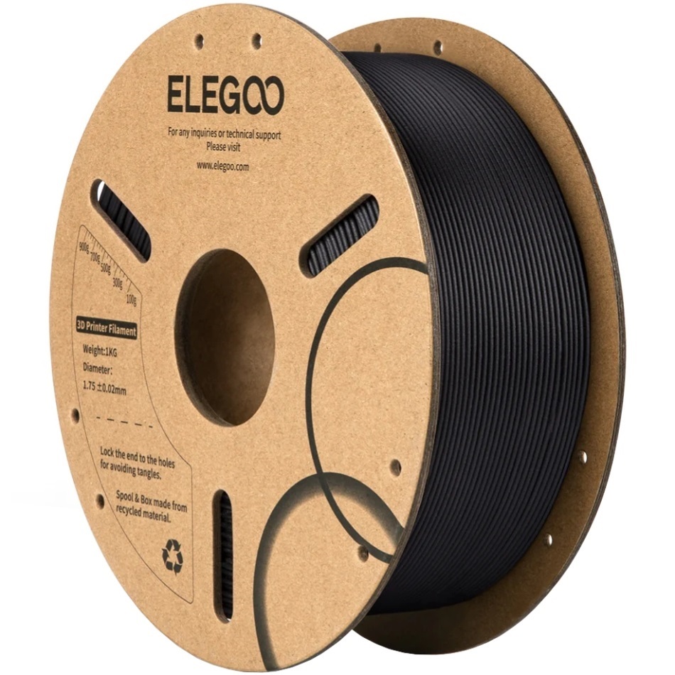 Пластик (Filament) ELEGOO PLA-CF 1кг, 1.75мм, з вуглецевим волокном, чорний