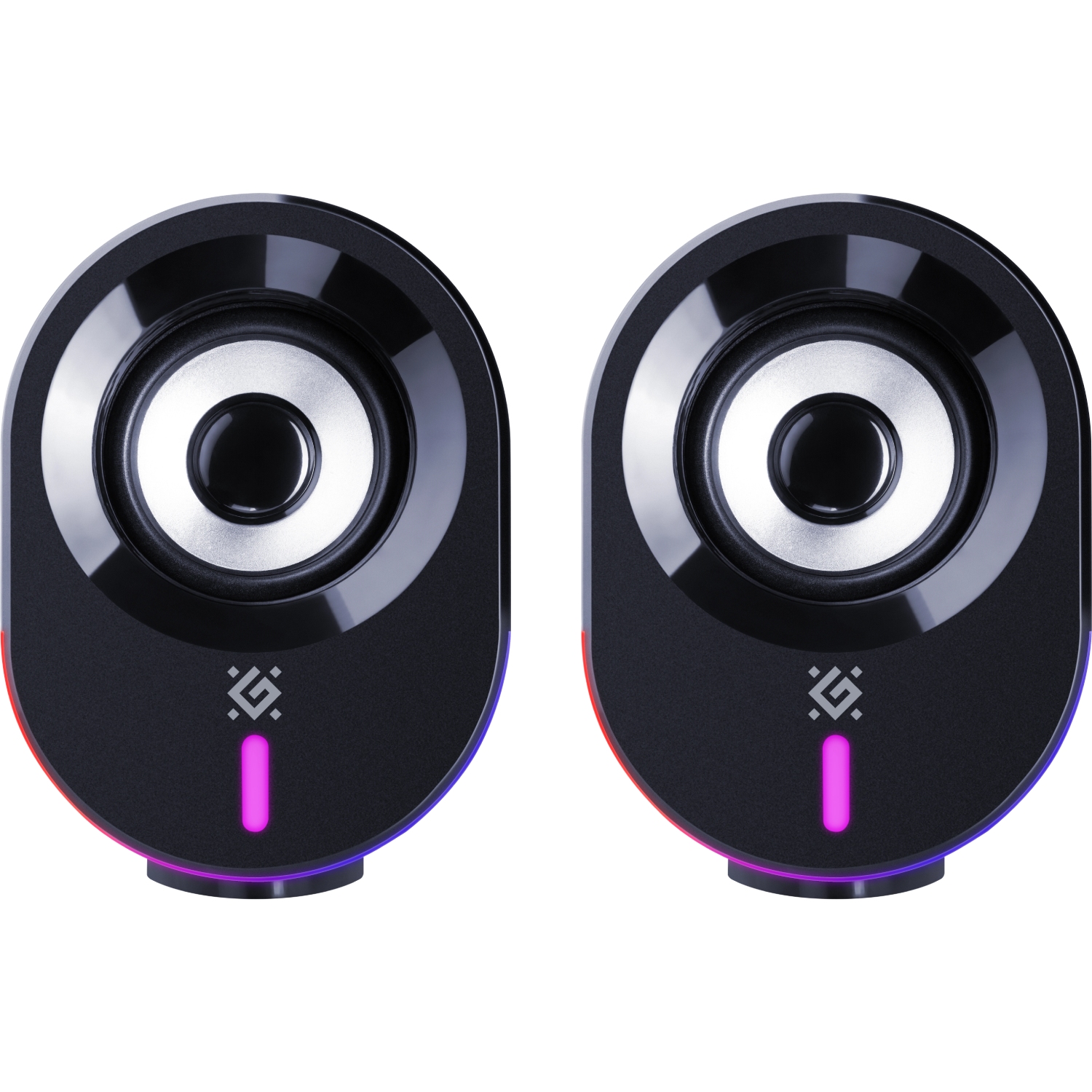 Акустична система 2.0 Defender Solar 8, 10Вт, Bluetooth, RGB підсвітка, USB, чорна