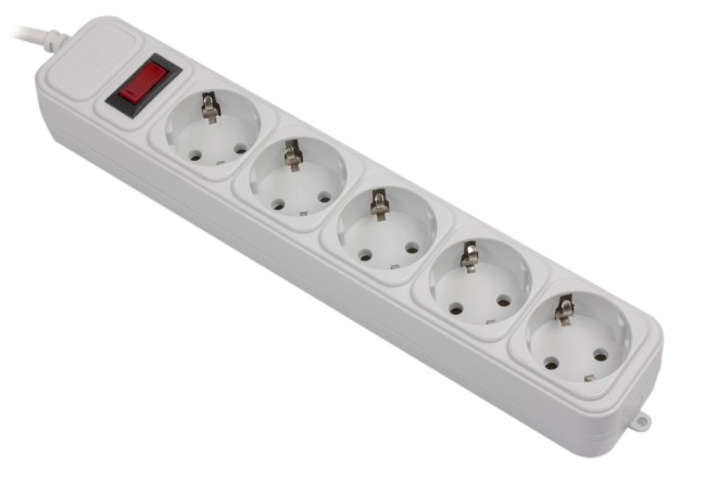 Power filtr 4.5м Gembird, 5 розеток, сірий