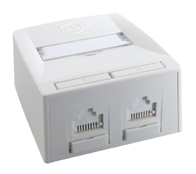 Настінний блок Synergy 2P DG+C5E, UTP, білий SSY-00010-02