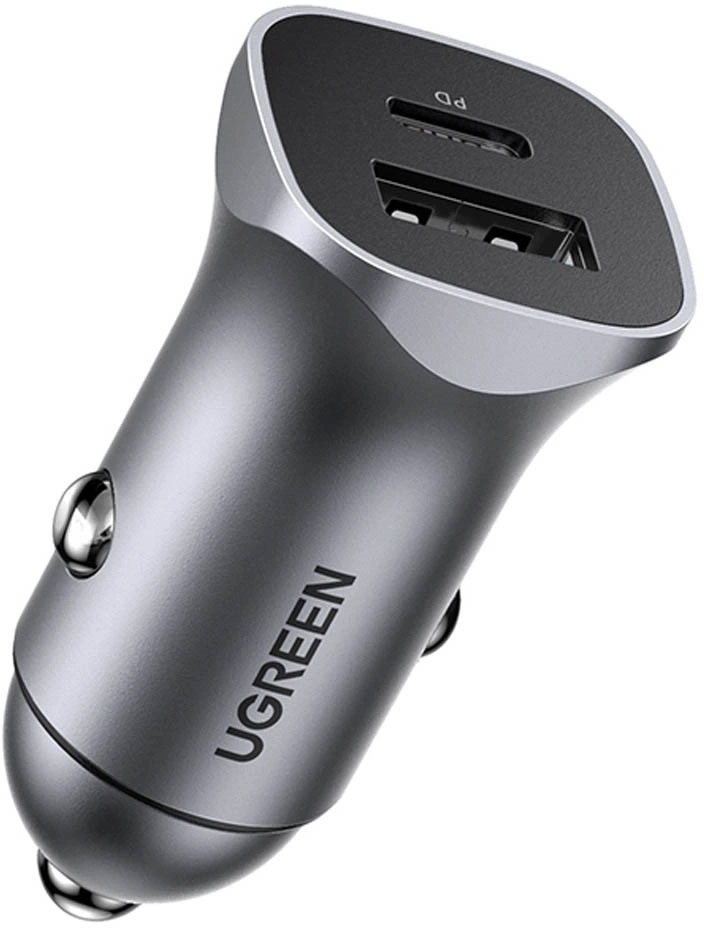 Автозарядка 2xUSB 30W (USB-C + USB-A) CD130 Ugreen