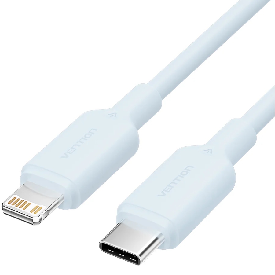 Кабель USB 2.0 Type-C M-Lightning M, 1.0 м, PD 27W, PVC, голубий Vention