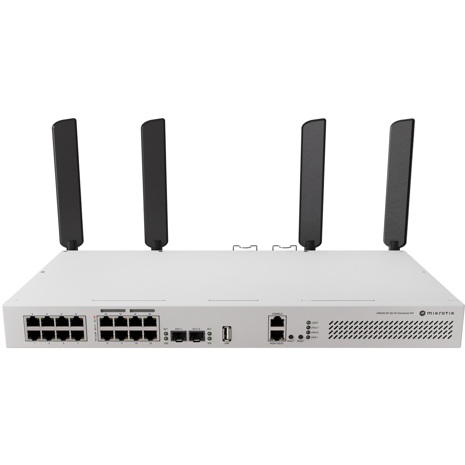 Комутатор Mikrotik CRS418-8P-8G-2S+5axQ2axQ-RM, 17xGig Eth ports (8 with 802.3af/at PoE-out support)