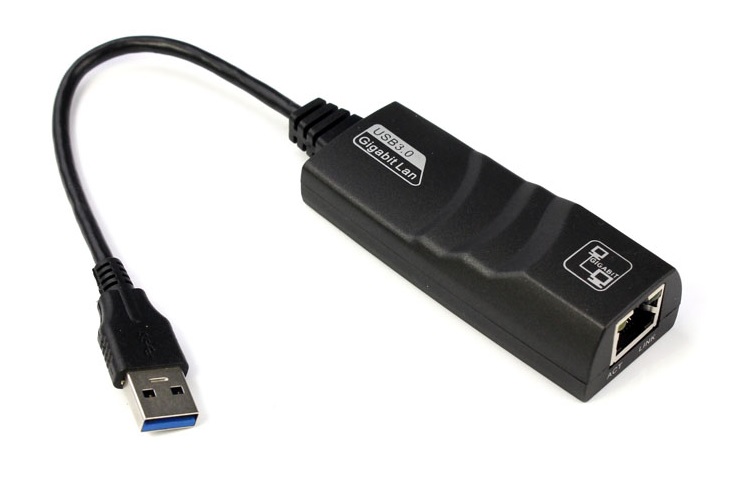 Перехідник USB 3.0 Type-A --> Ethernet RJ45 1000Mb Realtek RTL чорний