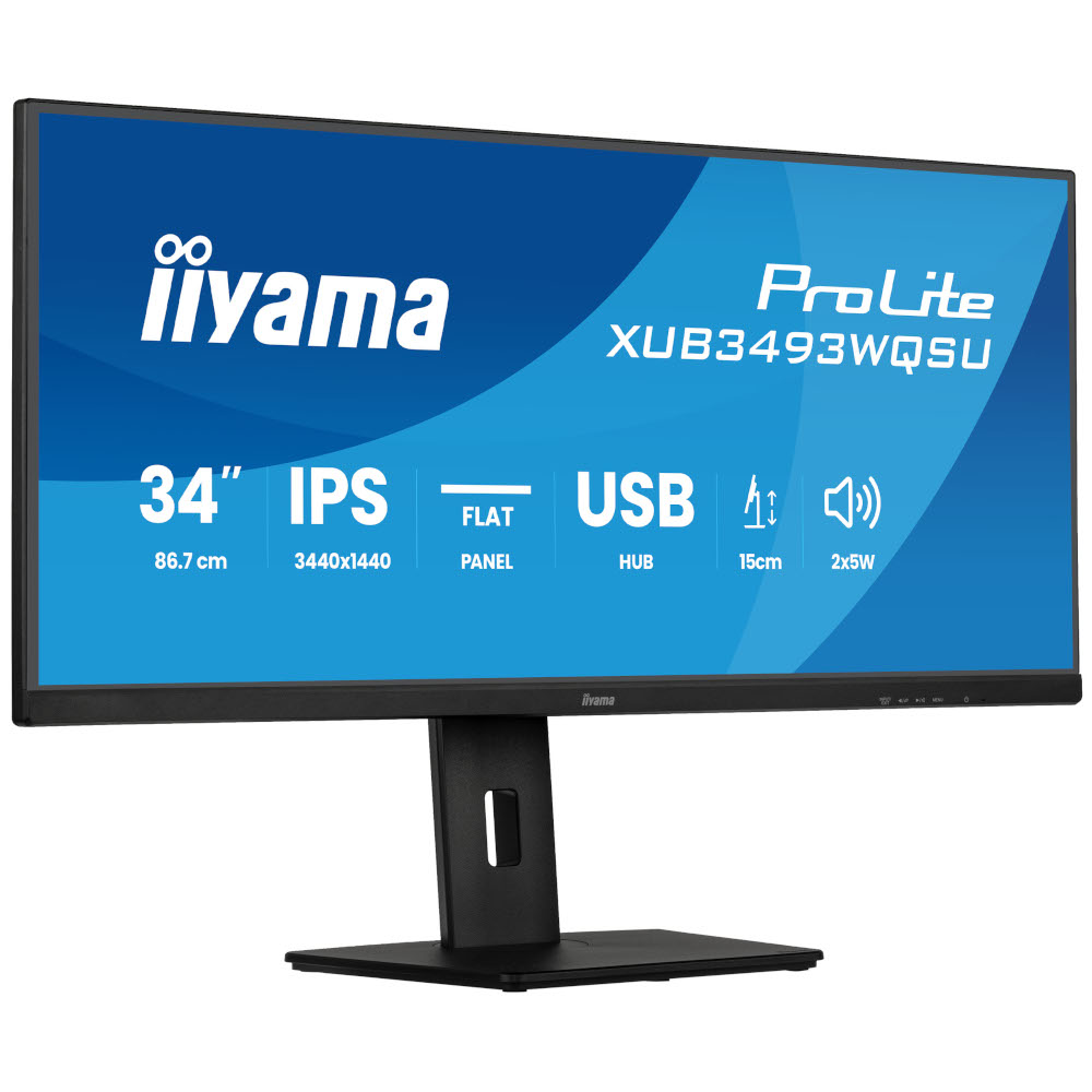 34" 21:9 IPS РК монітор, 3440х1440, 120 Гц, 1 мс,  AdaptiveSync, HDR, 2xHDMI 2.0/1xDP 1.2/2xUSB 3.2/2 XUB3493WQSU-B6