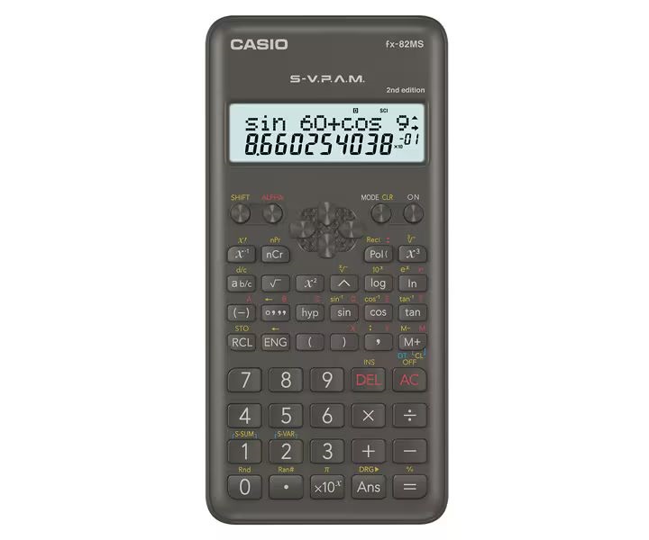 Калькулятор науковий чорний Casio (FX-82MS-2-W-EH-D)