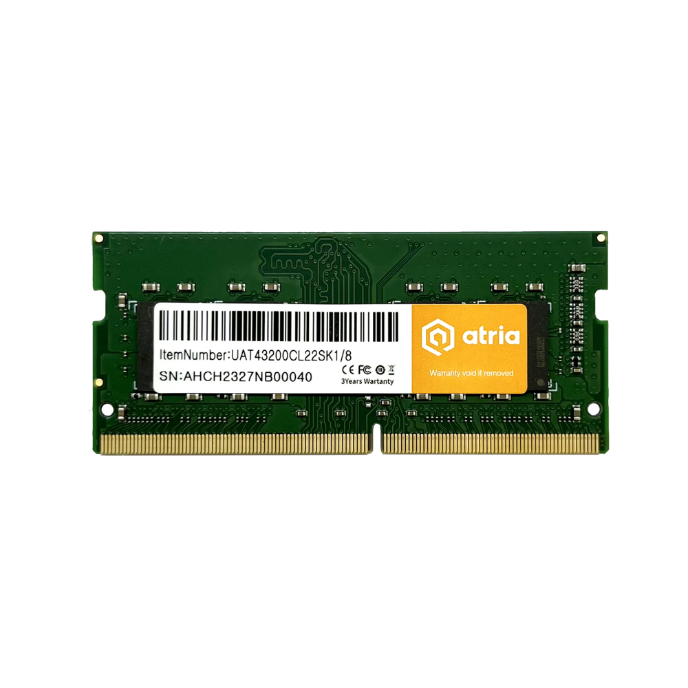 Модуль пам`ятi 8Gb SODIMM DDR4 3200MHz ATRIA (UAT43200CL22SK1/8)
