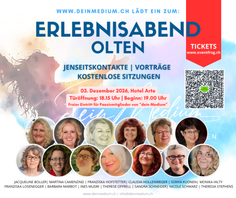 Experience Evening Mediumship and Healing / Afterlife Contacts, Free Sessions