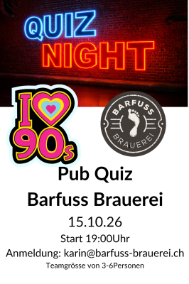 Pub Quiz I love the 90s