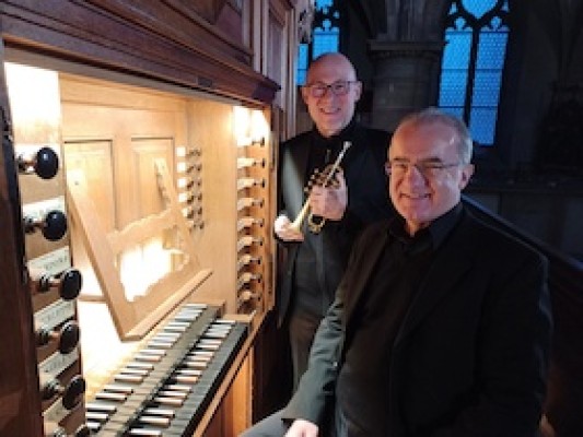 Advent Concert with Thomas Strauß (Organ) and Bernhard Münchbach (Trumpet) at the two organs of the Stadtkirche