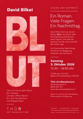 BLUT – Reading and Conversation with the Author David Bilkei about his Book "Blut"