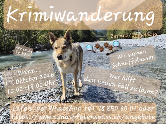 Krimiwanderung "SOKO Wuff" Runa's PfotenSpass