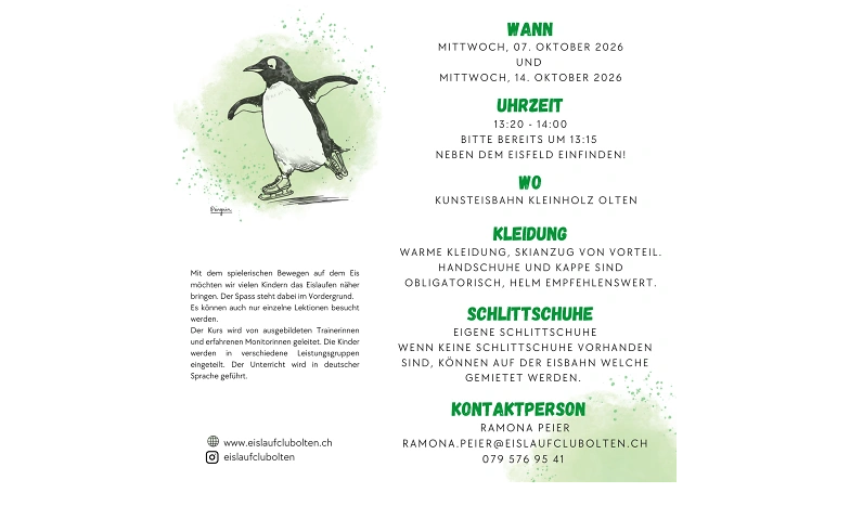 Gratis Eislauf-Schnupperkurs