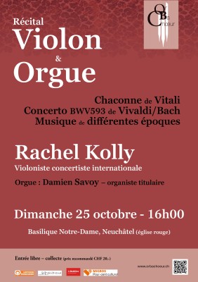 Violin & Organ Concert with Rachel Kolly, concert violinist