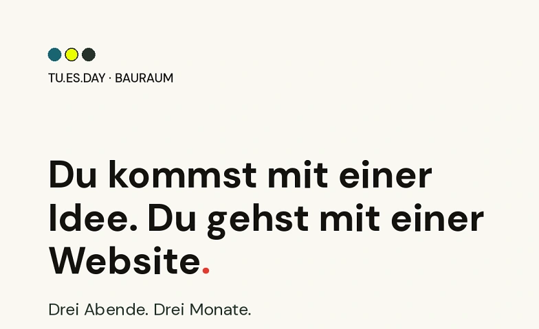 Tu.es.day. - De la idea al sitio web