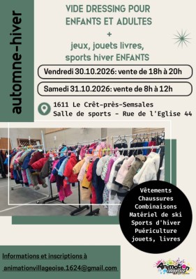 Venta de ropa de temporada otoño-invierno para niños y adultos + brocante para niños