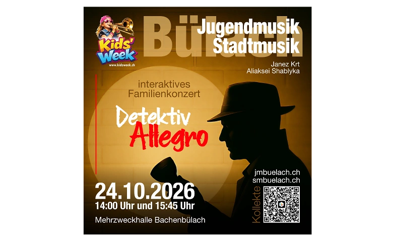 Detektiv Allegro con la música de la ciudad y la música juvenil de Bülach