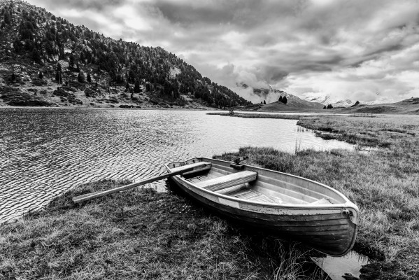 Black-and-white photographs from the Rheinwald by Reto Thöny