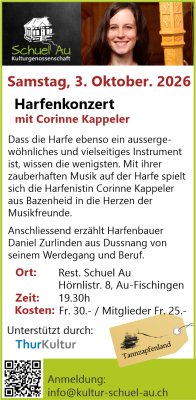 Concert de harpe avec Corinne Kappeler et rencontre avec le luthier Daniel Zurlinden