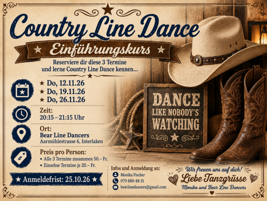 Country Line Dance Introductory Course in Interlaken