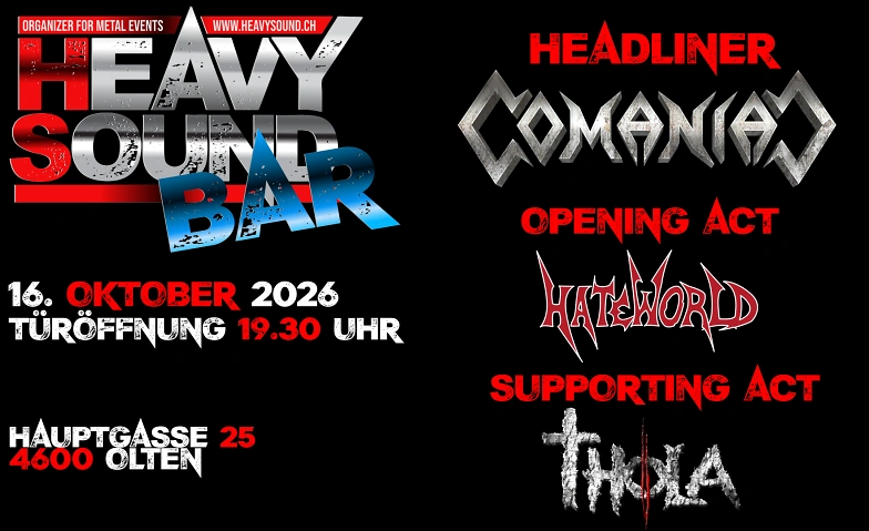 COMANIAC THOLA HATE WORLD – Thrash Metal Night