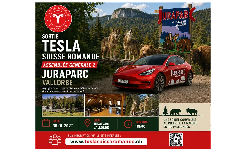 Sortie Tesla Suisse Romande : Asamblea en JuraParc 2027