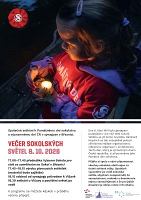 Večer sokolských světel – rencontre pour la Journée commémorative du sokolisme et la Journée importante de la République tchèque – synagogue de Březnice