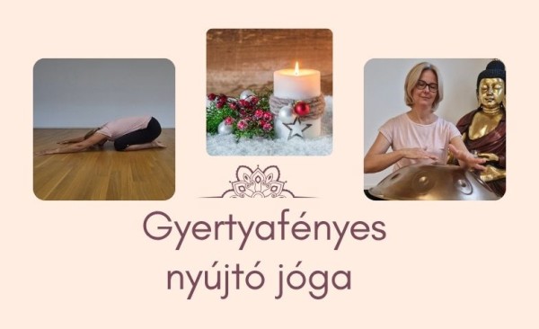 Yoga de estiramiento con velas para la víspera de Navidad