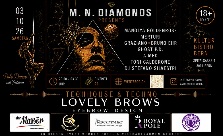 M. Diamonds lädt zur Techno Night ins Kulturbistro Bern!